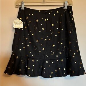 Altar'd State black skirt/gold stars back zip wrap around look size S new/tag